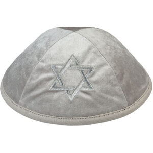 כיפה קטיפה "ארט-מן" עם ריקמה מגן דוד גודל 4 - א