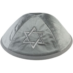 כיפה קטיפה "ארט-מן" עם ריקמה מגן דוד גודל 4 - א