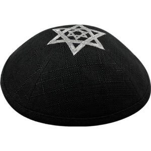 כיפה פשתן עם רקמה 19 ס"מ
