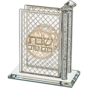 מעמד לגפרורים קריסטל עם פלקטות "עיטורים" 12X12 ס"מ