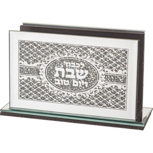 [[ מחזיק גפרורים זכוכית עם אבנים 15X8 ס"מ