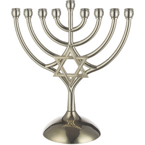 חנוכייה מתכת עם מגן דוד 18X16 ס"מ