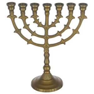 מנורה אלומיניום 7 קנים גימור מוזהב 25 ס"מ