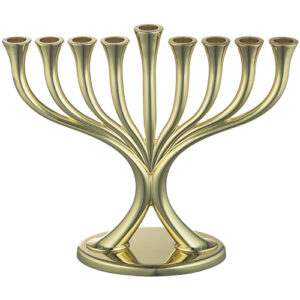 חנוכייה מתכת ציפוי זהב 19X23 ס"מ