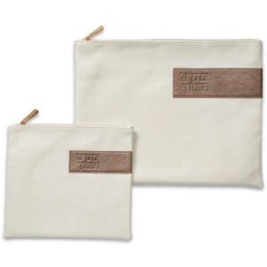 תיק טלית תפילין פיו רצועה תפורה 38X29.5 ס"מ לבן