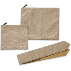 סט טלית תפילין ועטרה פשתן 36X29 ס"מ