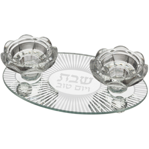 פמוטי זכוכית מהודר 17X10 ס"מ