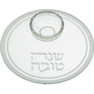 צלחת זכוכית לדבש עם הדפסה 19 ס"מ