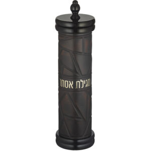 בית מגילה אשכנזי עץ + אקריליק עם פלקטה עבור קלף 50 ס"מ